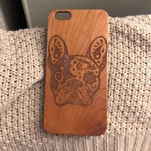New wooden French bulldog phone case
